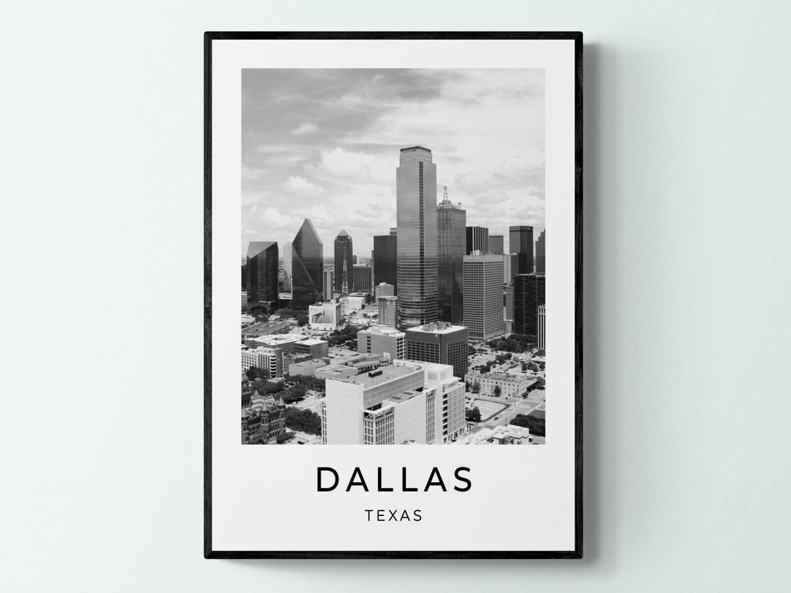 Dallas Texas Downtown Skyline Tall Towers Aerial Cityscape View Poster