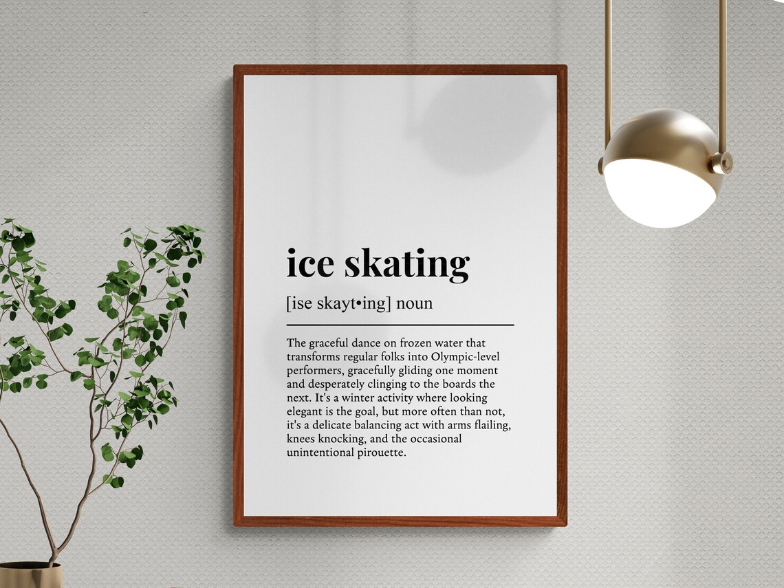 Ice Skating Funny Definition Wall Art Print - Image 3
