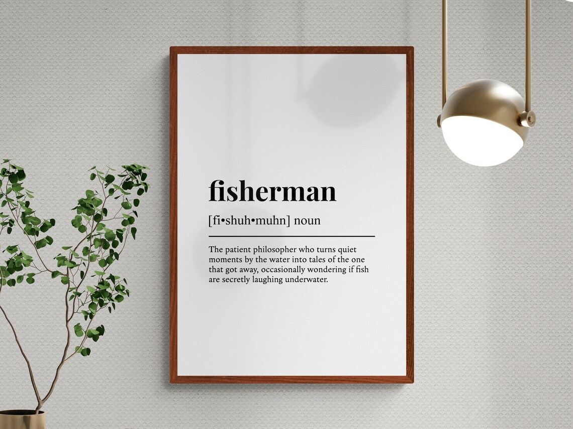 Fisherman Definition Funny Job Gift Art Print - Image 3