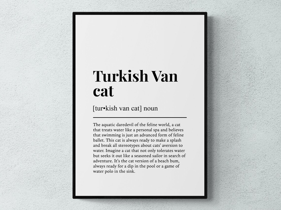 Turkish Van Cat Funny Definition Wall Art Print