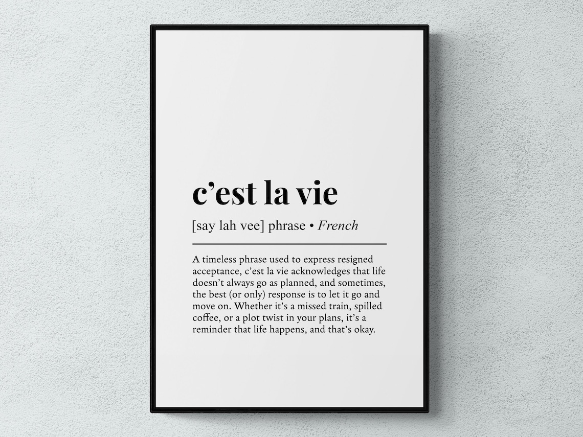 Cest La Vie French Word Definition Art Print