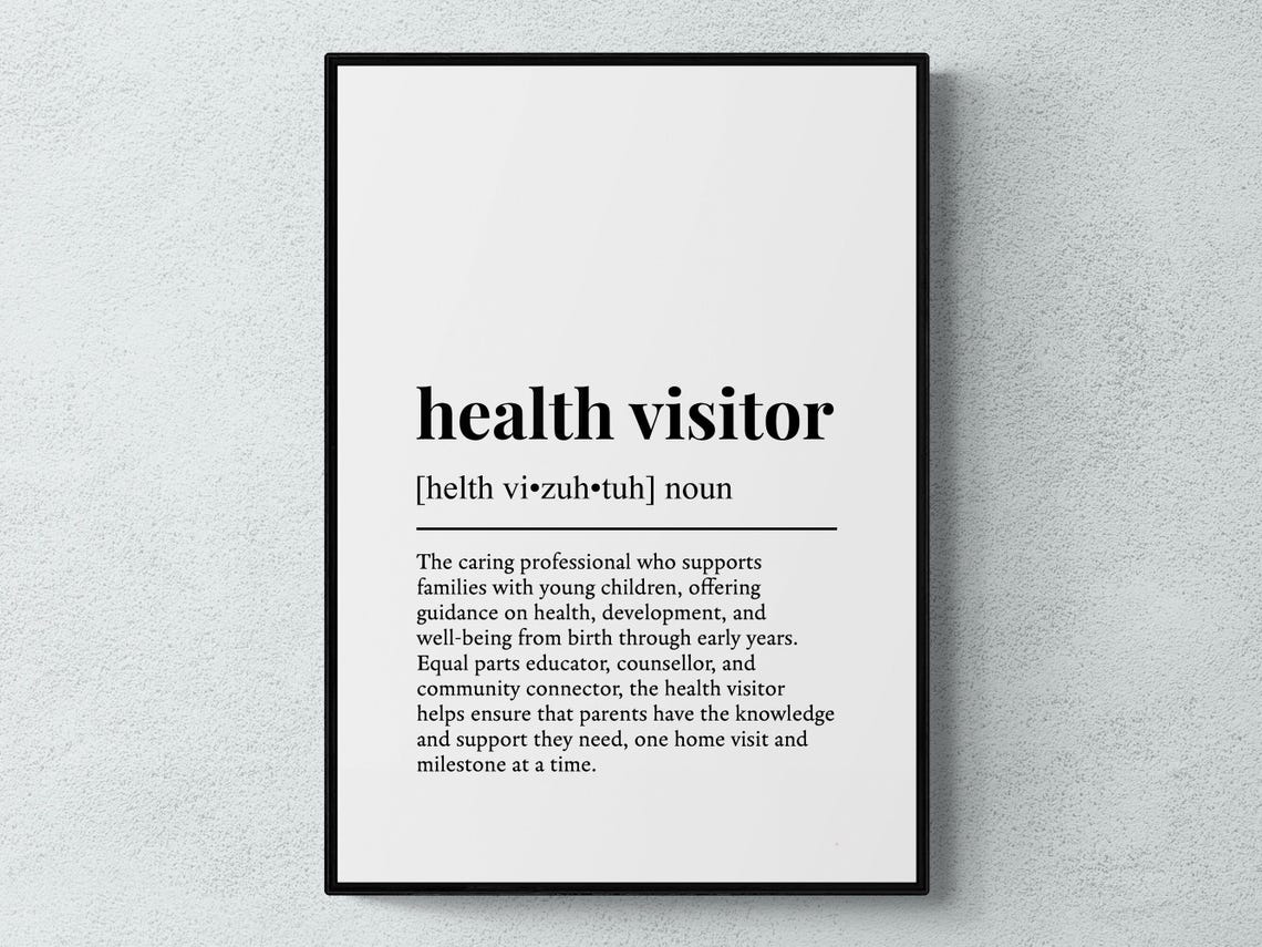 Health Visitor Funny Definition Job Work Gift Wall Art Print