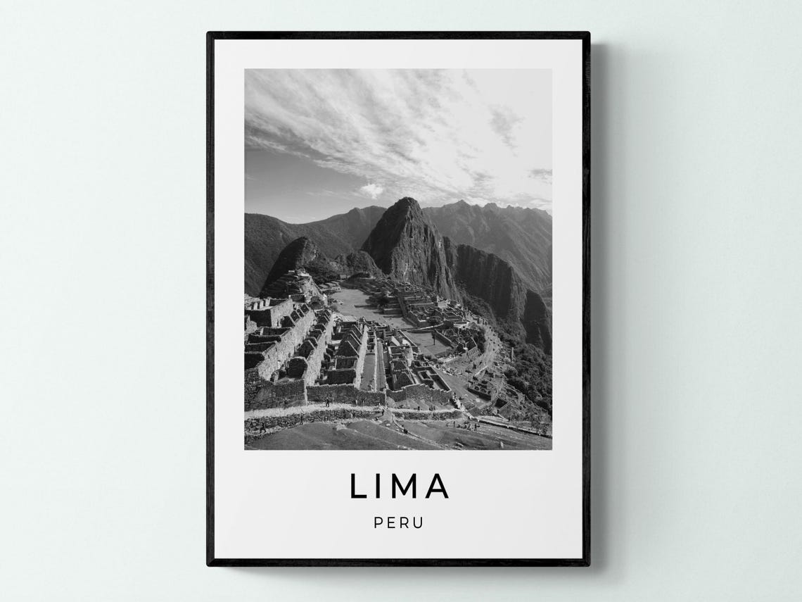 Lima Peru Machu Picchu Inca Citadel Ruins Mountain View Travel Poster