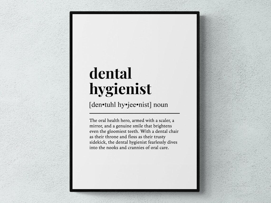 Dental Hygienist Job Gift Wall Art Print