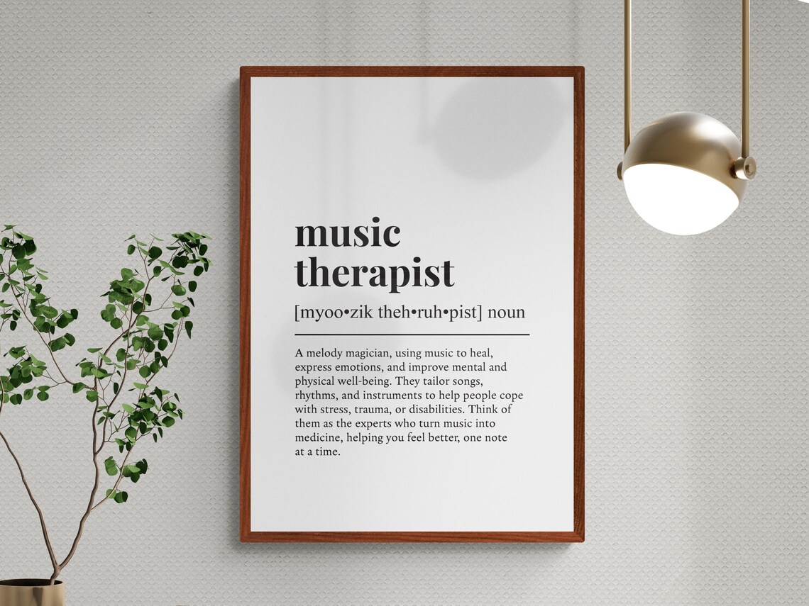 Music Therapist Funny Definition, Humor Art Print - Image 3