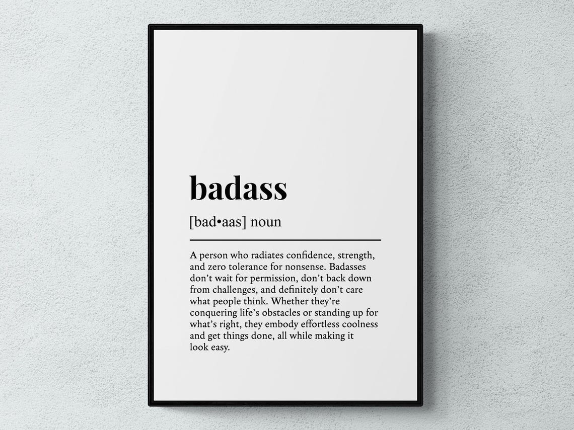Badass Funny Definition Gift Wall Art Print