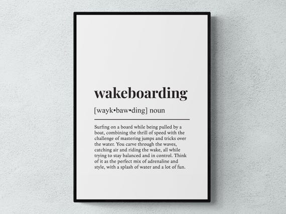 Wakeboarding Funny Definition Humor Poster Print