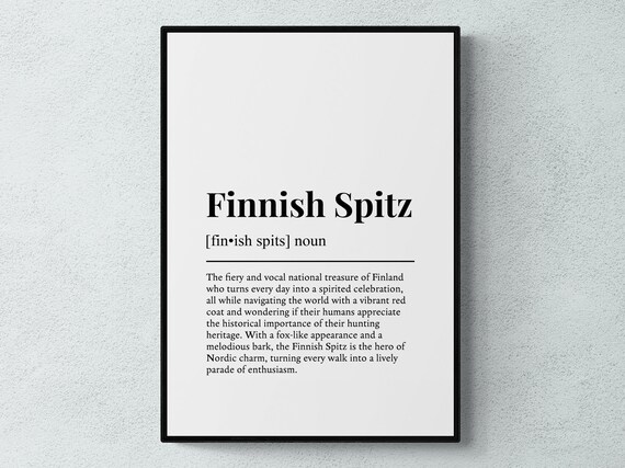 Finnish Spitz Funny Definition Dog Wall Art Print