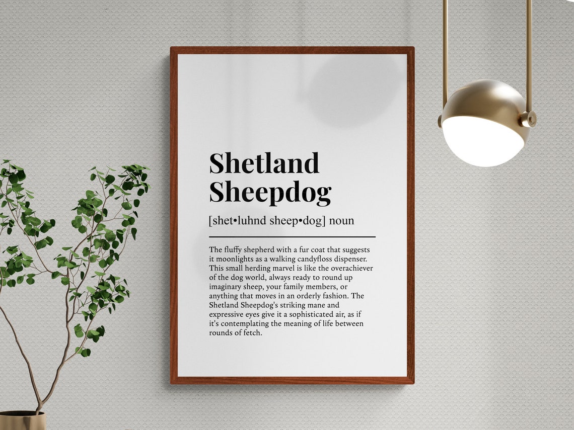 Shetland Sheepdog Funny Dictionary Definition Herding Dog Gift Poster - Image 3