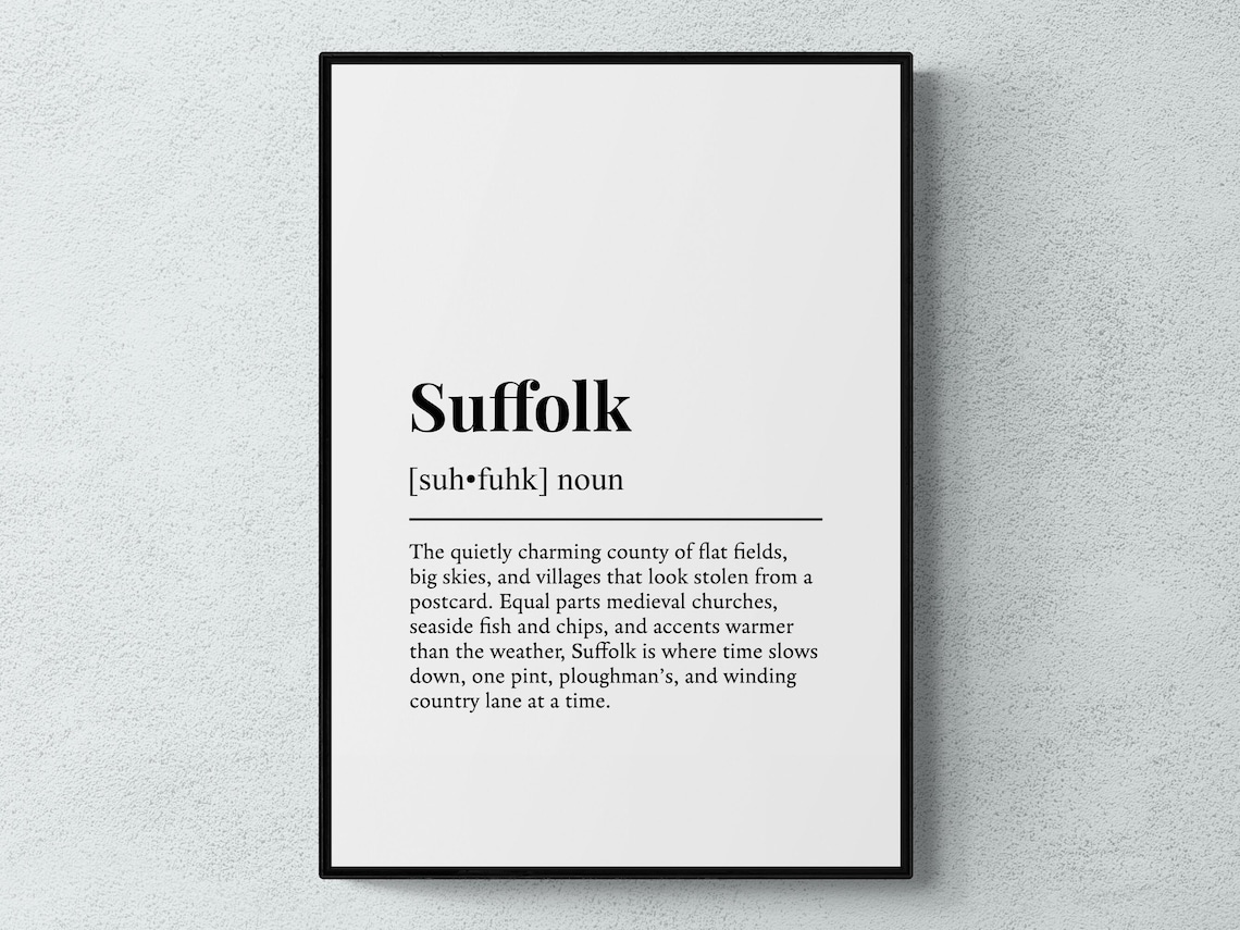 Suffolk Funny Definition England Gift Art Print