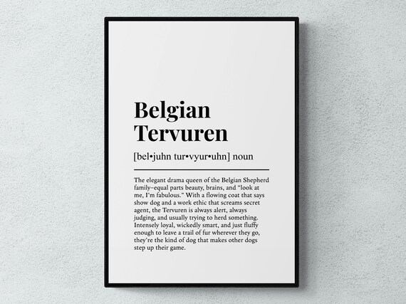 Belgian Tervuren Funny Definition Dog Wall Art Print