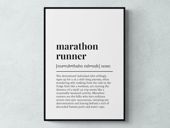 Marathon Runner Funny Definition, Humor Art Print