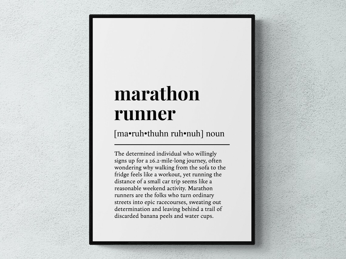 Marathon Runner Funny Definition Art Print