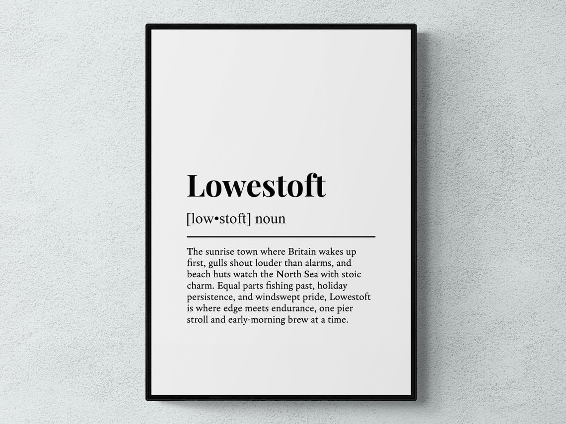 Lowestoft Noun Definition Dictionary Typography Style Art Poster