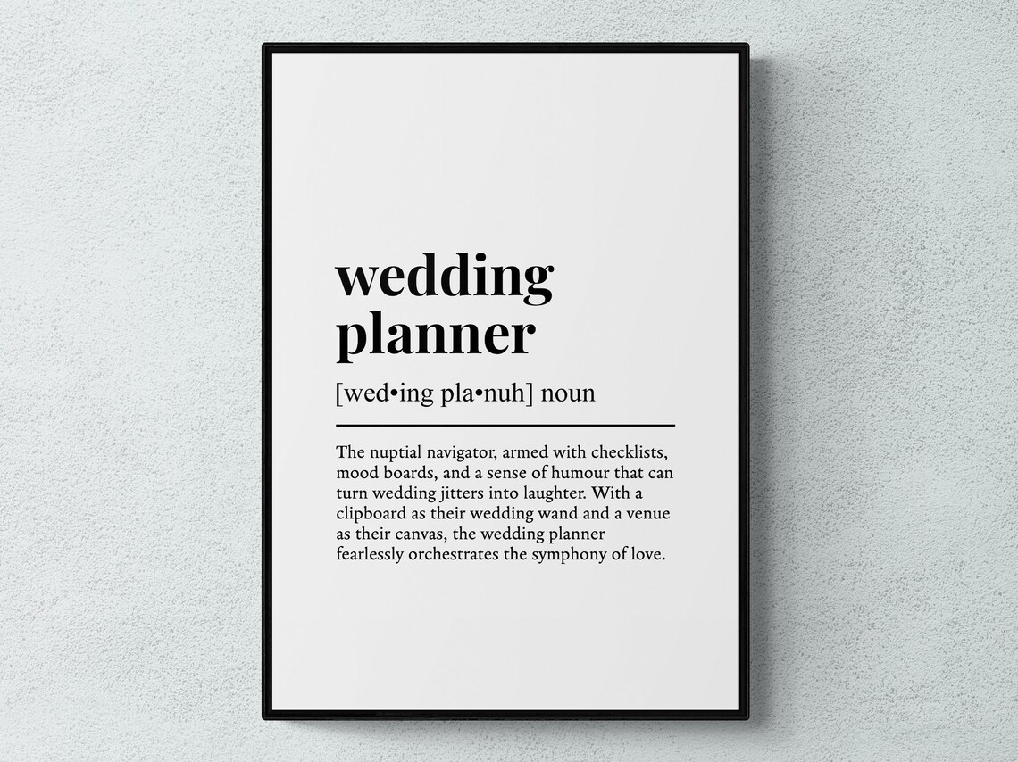 Wedding Planner Funny Definition Job Gift Print