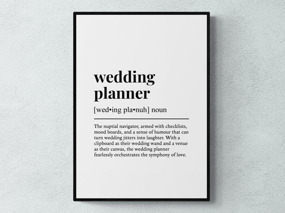 Wedding Planner Funny Definition Job Gift Print