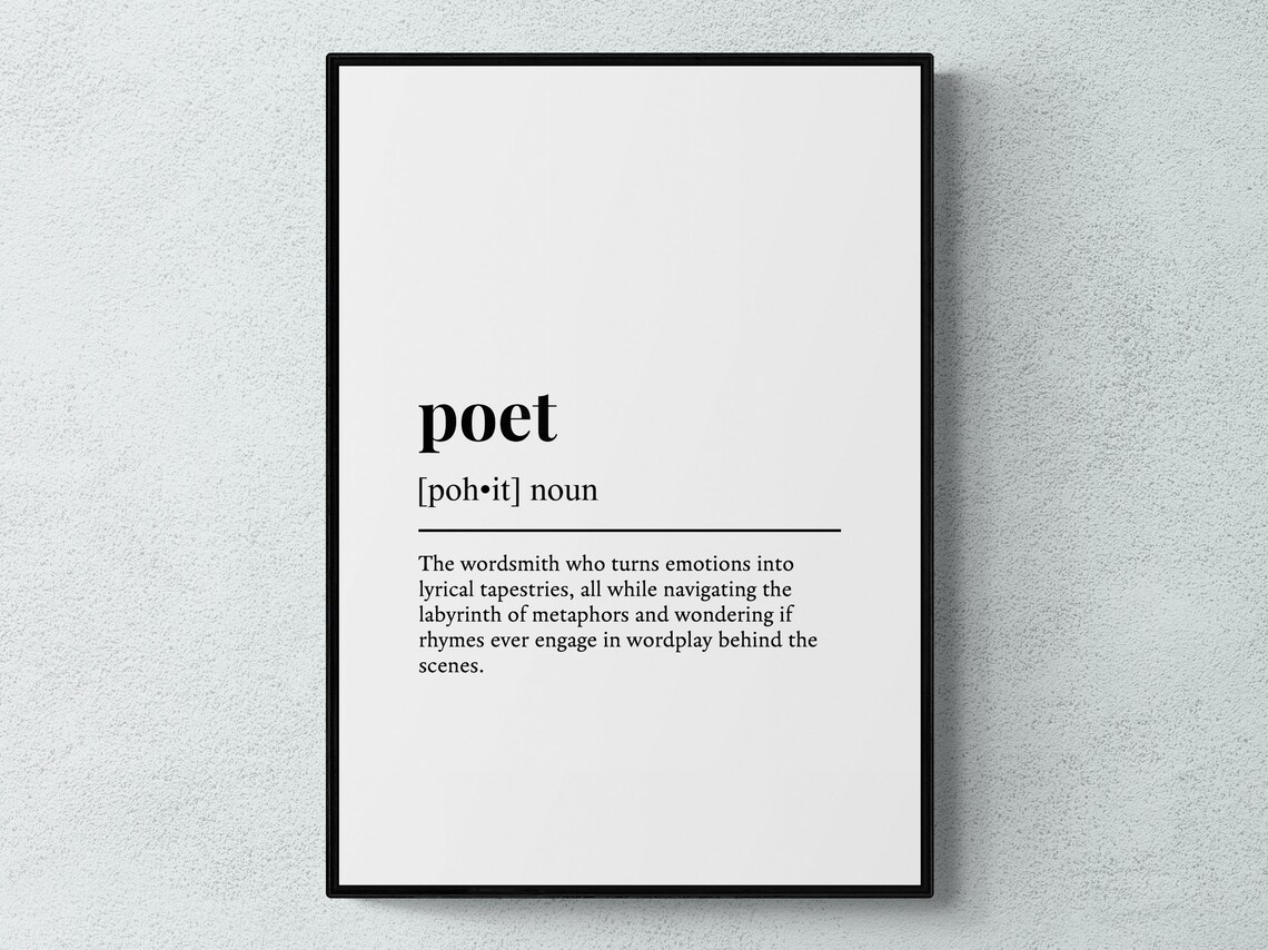 Poet Definition Funny Typography Art Print