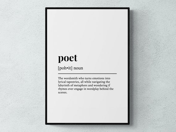 Poet Definition Funny Typography Art Print
