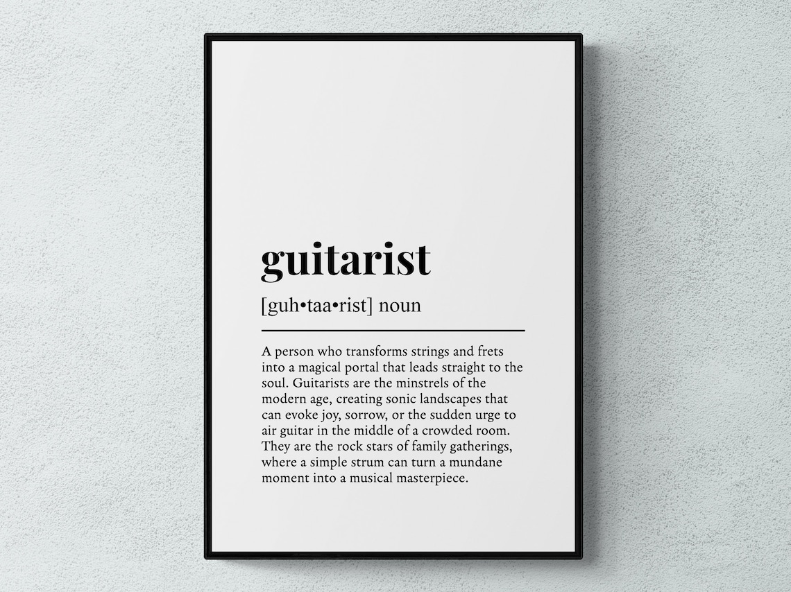 Guitarist Funny Definition Gift Wall Art Print
