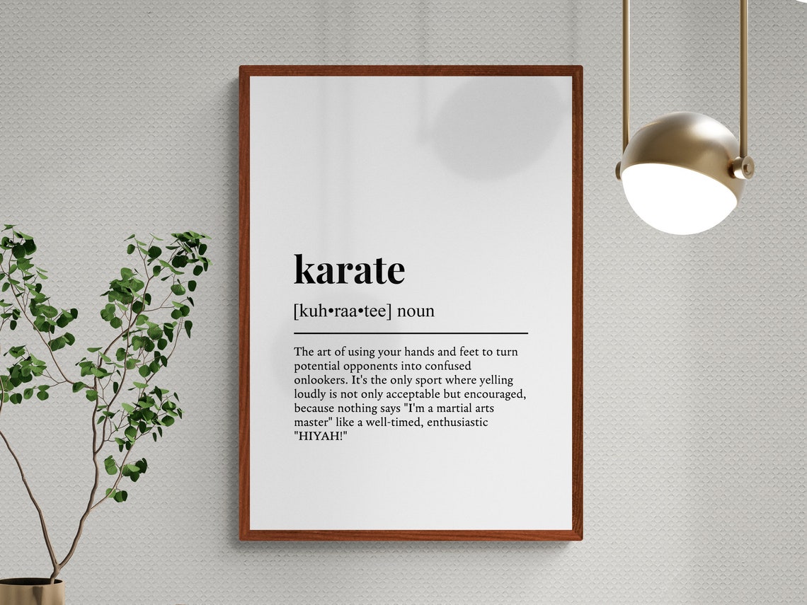 Karate Funny Definition Dictionary Typography Martial Arts Wall Poster - Image 3