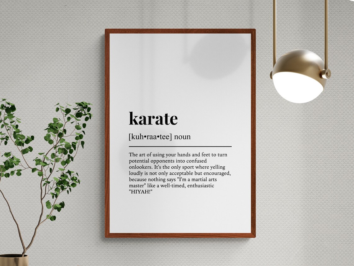 Karate Funny Definition Sport Gift Wall Art Print - Image 3