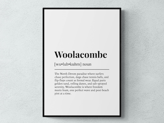 Woolacombe Devon Beach Surf Paradise Definition Dictionary Poster
