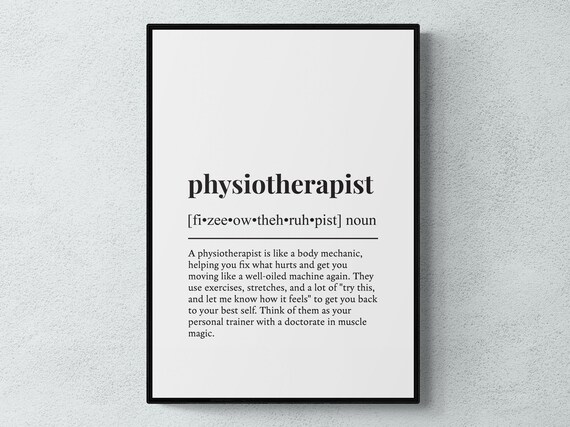 Physiotherapist Funny Definition Job Gift Poster Print