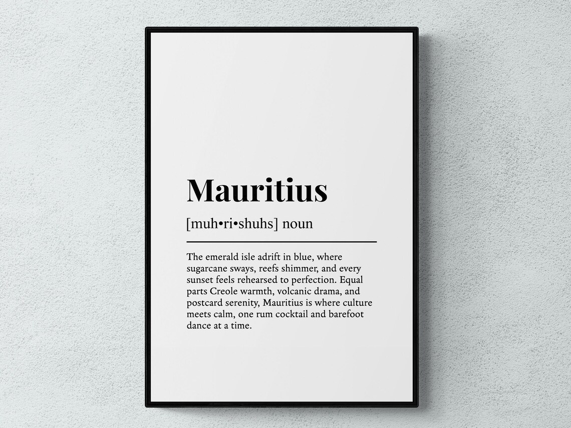 Mauritius Funny Definition Africa Gift Art Print