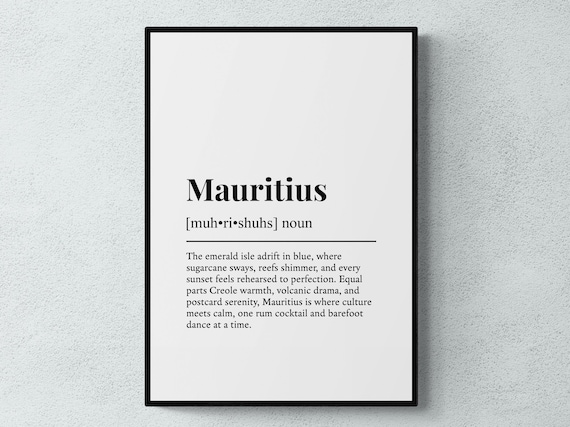 Mauritius Funny Definition Africa Gift Art Print
