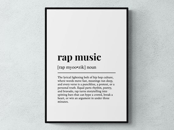 Rap Music Funny Definition Gift Wall Art Print