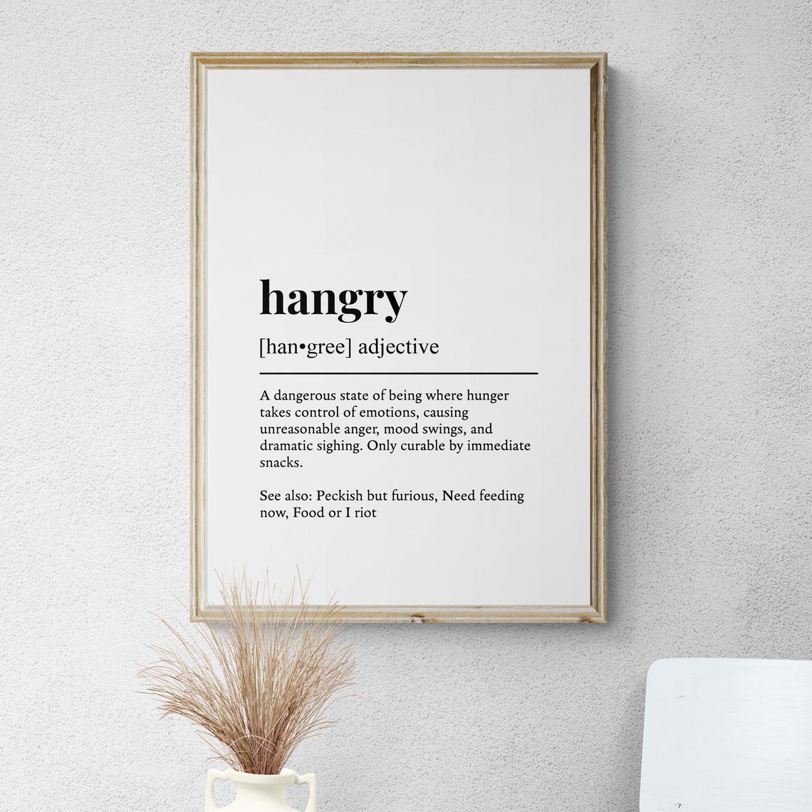 Hangry Funny Dictionary Definition Snack Attack Mood Food Poster