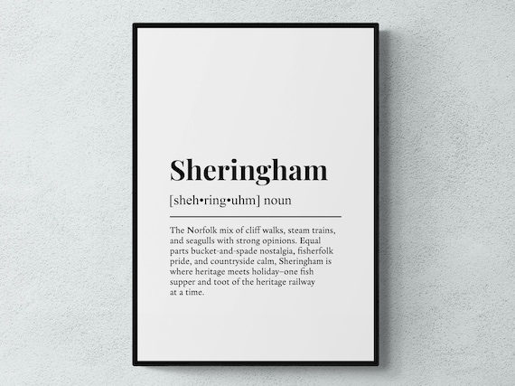 Sheringham Definition Funny Norfolk Seaside Town Gift Poster