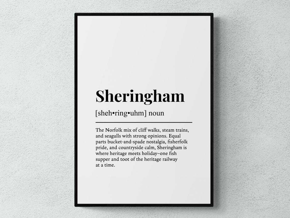Sheringham Definition Funny Norfolk Seaside Town Gift Poster
