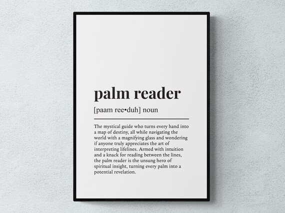 Palm Reader Funny Definition Spiritual Job Gift Wall Art Print