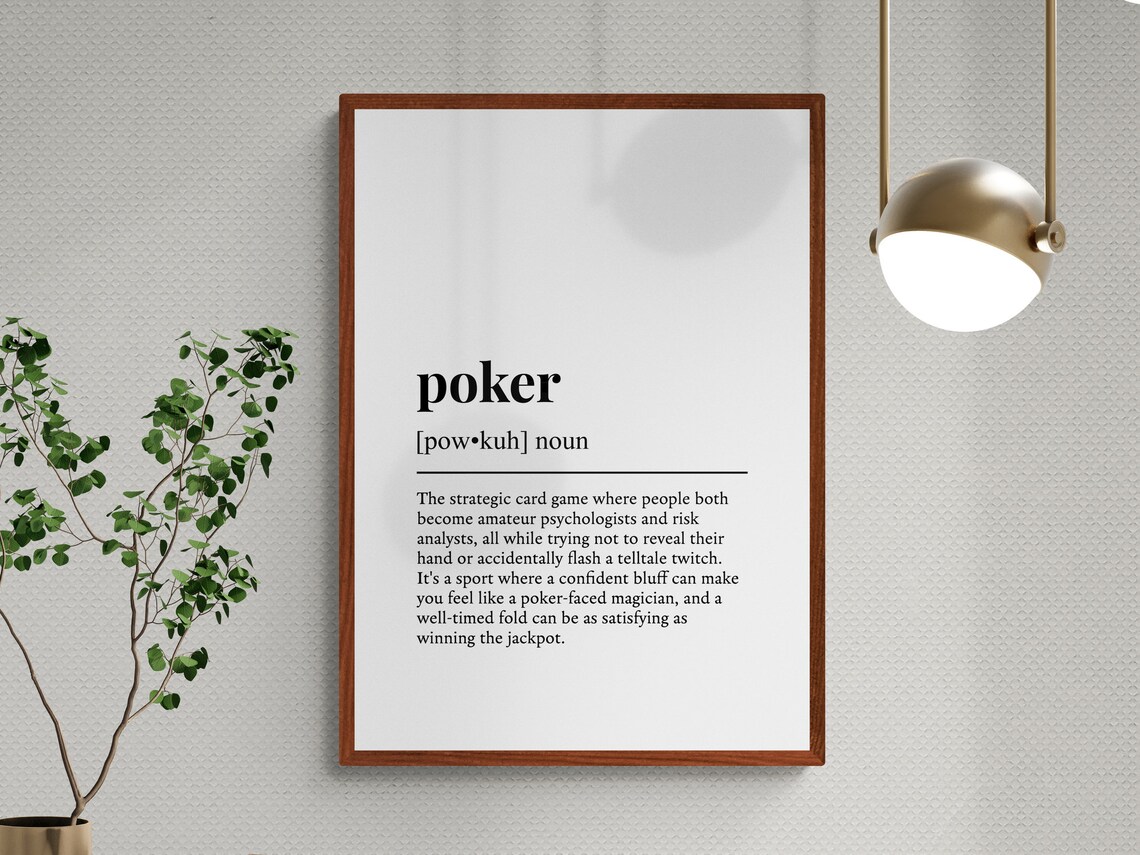 Poker Funny Definition Wall Art Print, Hobby Gift - Image 3
