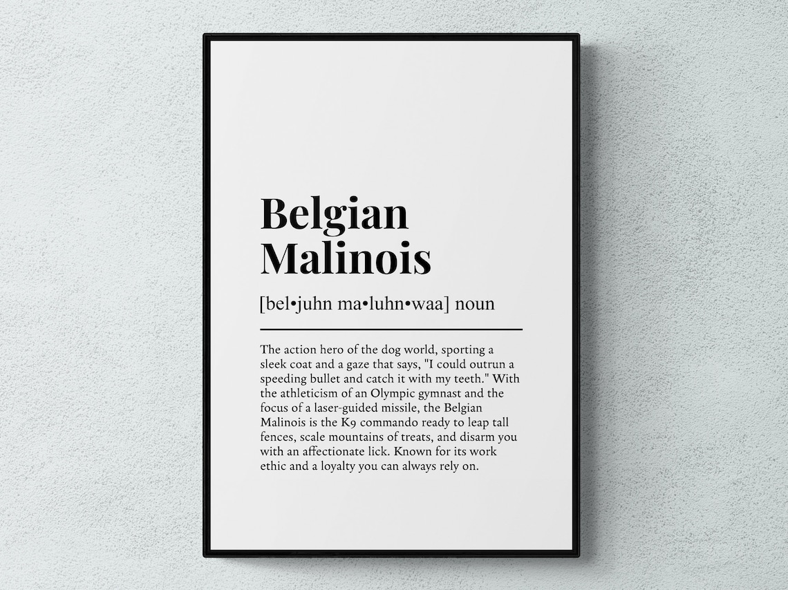 Belgian Malinois Funny Definition Dog Art Print