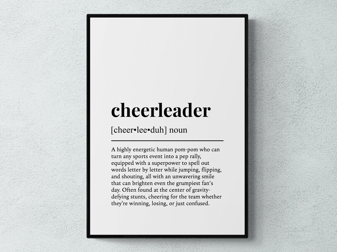 Cheerleader Funny Definition Typography Art Print
