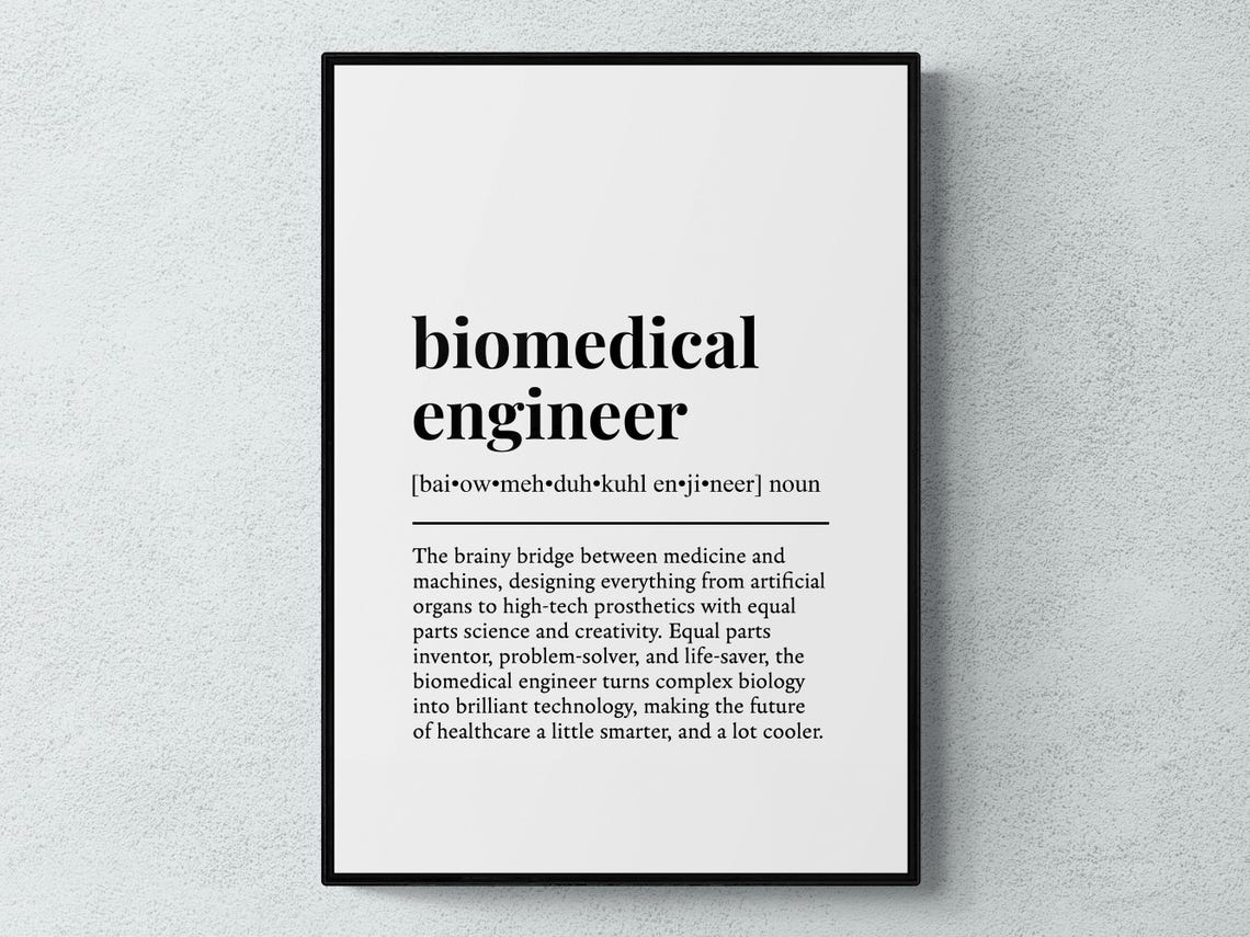 Biomedical Engineer Definition Dictionary Style Graduation Poster