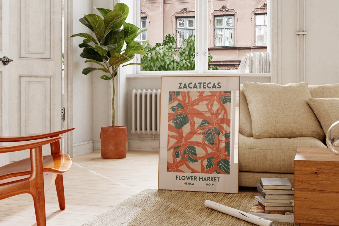 Zacatecas Mexico Flower Market No 9 Bold Red Lily Floral Print - Image 3