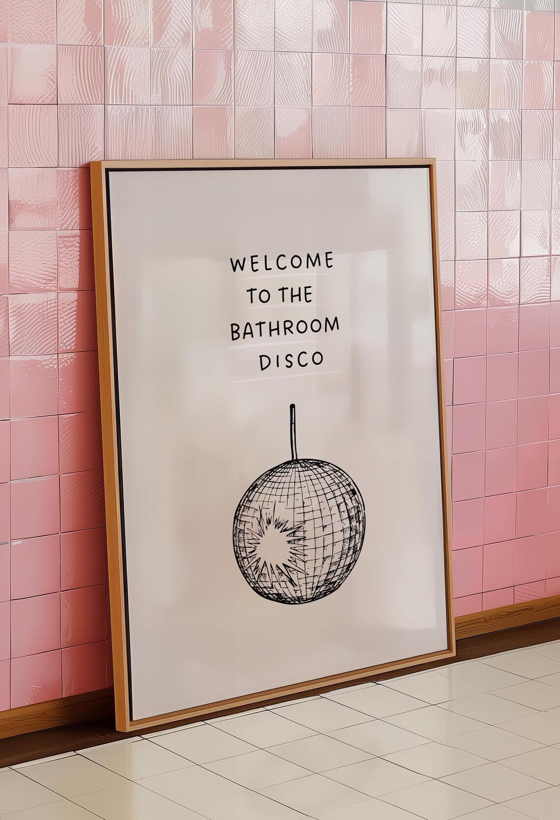 Bathroom Disco Print, Minimalist Bathroom Decor - Image 2
