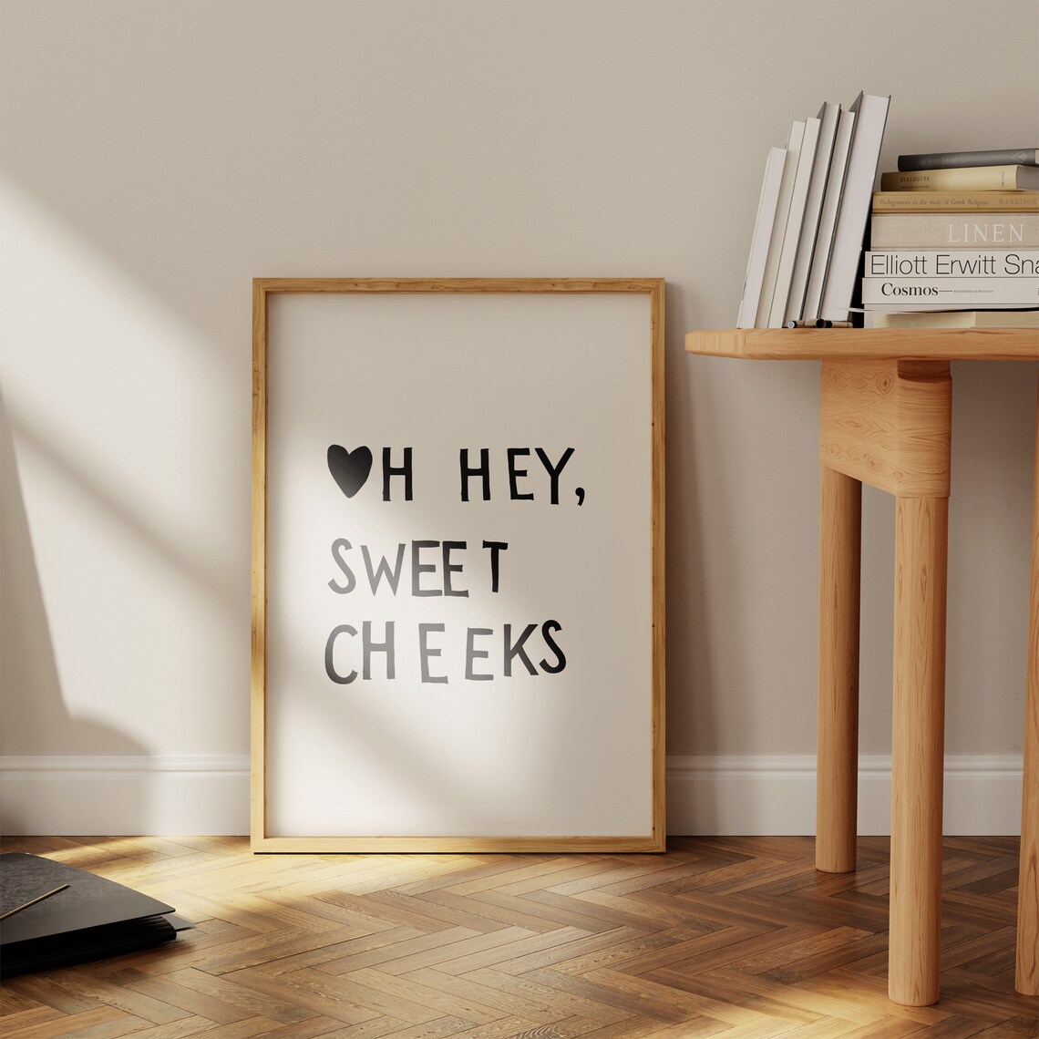 Minimalist Heart Bathroom Quote Art Print - Image 2