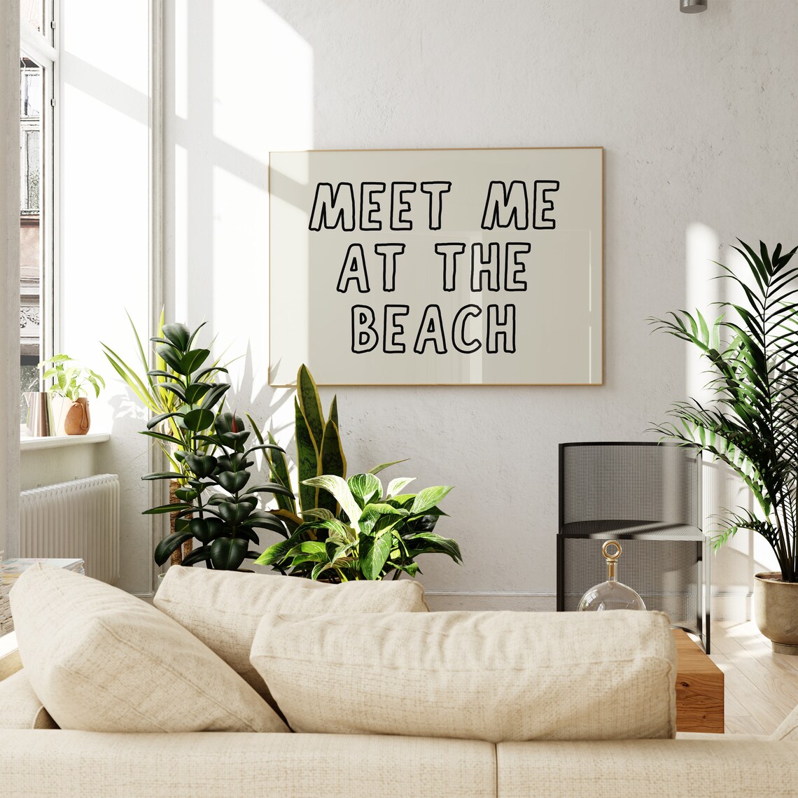 Meet Me At The Beach Retro Typography Art Print - Image 3