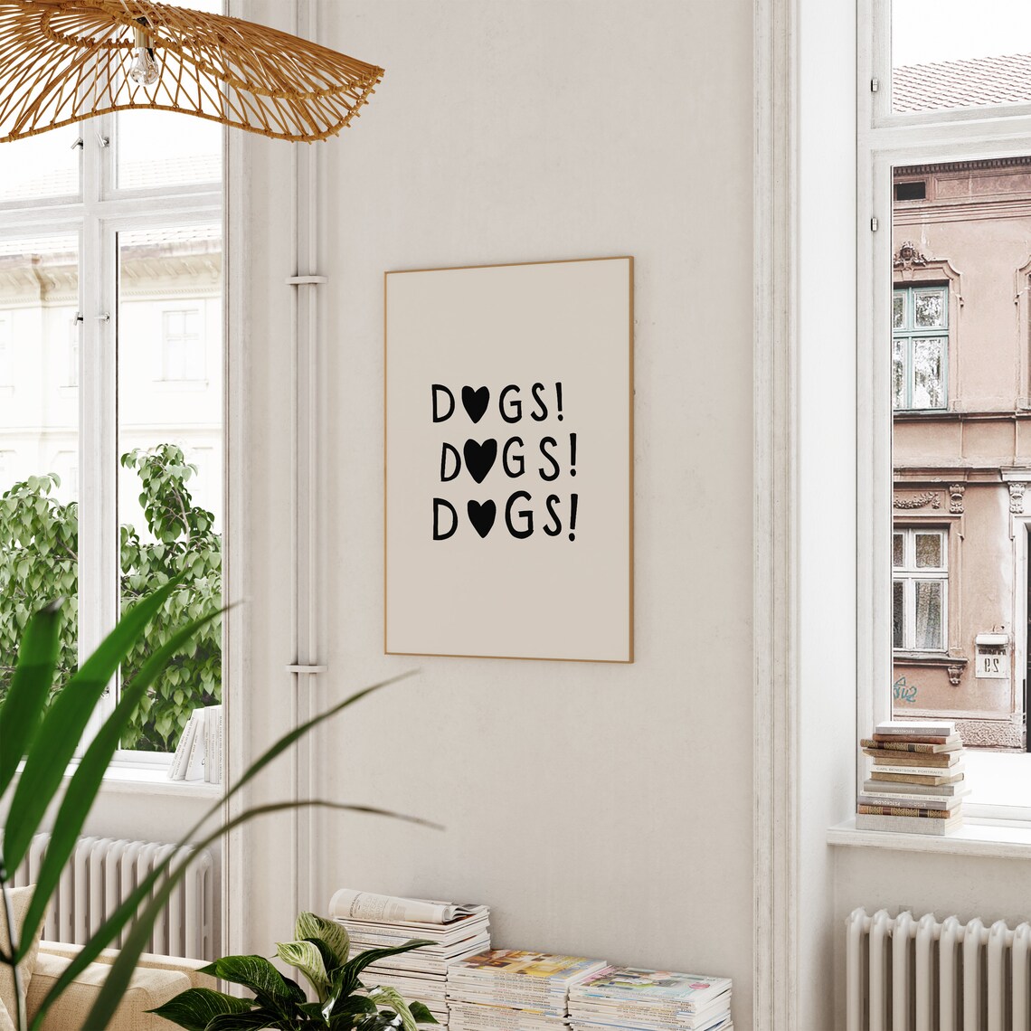 Cute Dog Minimalist Heart Typography Art Print - Image 3