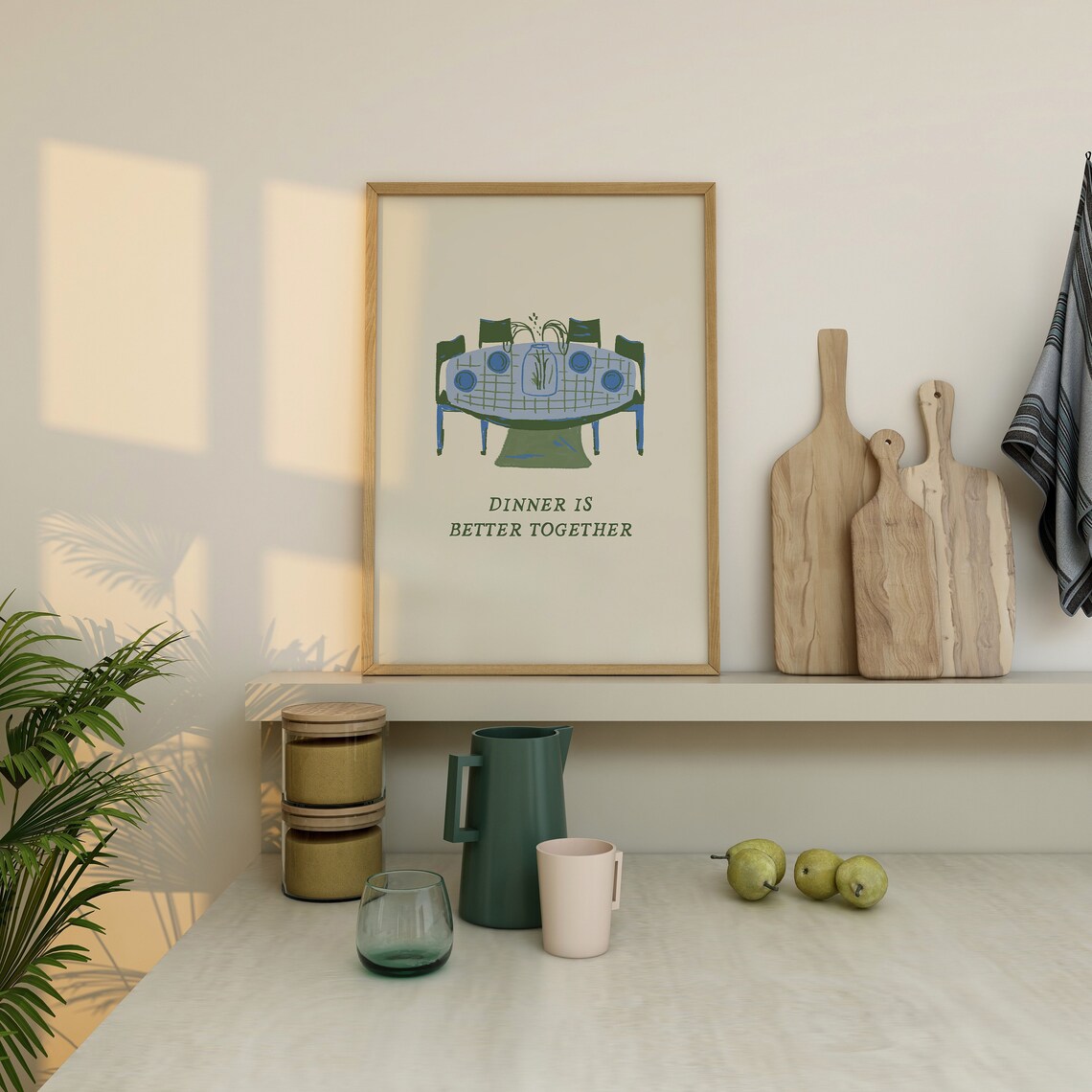 Dinner Is Better Together Poster Print, Kitchen Dining - Image 2