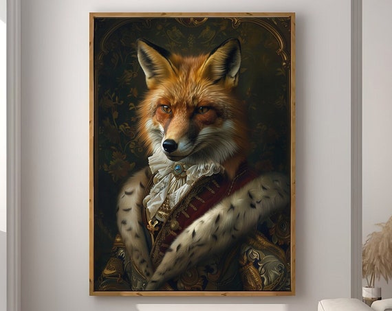 Fox Royal Renaissance Portrait Vintage Art Print