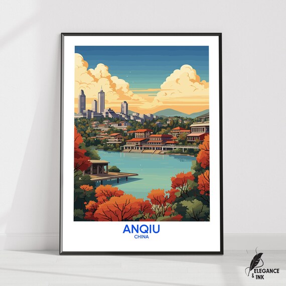 Anqiu Wall Hanging Posteranqiu Flat Vector Illustration Canvasanqiu Handmade Wooden Frame And Unframed Colorful Vintage Gift
