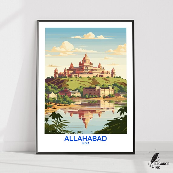 Allahabad Wall Hanging Posterallahabad Flat Vector Illustration Canvasallahabad Handmade Wooden Frame And Unframed Colorful Vintage Gift