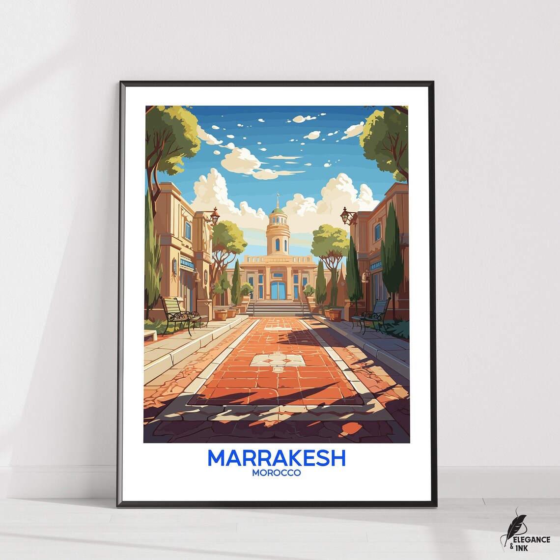 Marrakesh Postermarrakesh Wall Artmarrakesh Decortravel Printillustrationhome Decorwall Art Gift Ideawedding Anniversary