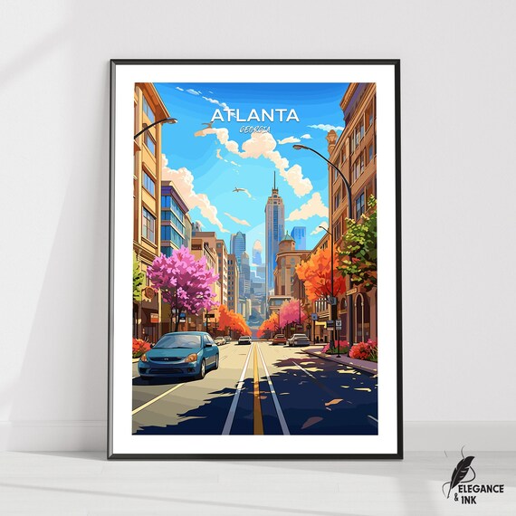 Atlanta Georgia Spring Boulevard White Text Edition Travel Poster