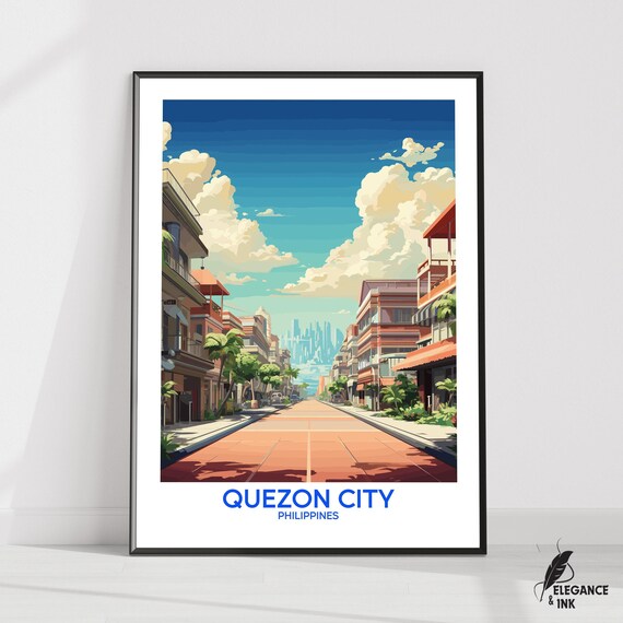 Quezon Wall Hanging Posterquezon Flat Vector Illustration Canvascalabarzon Handmade Wooden Frame And Unframed Colorful Vintage Gift